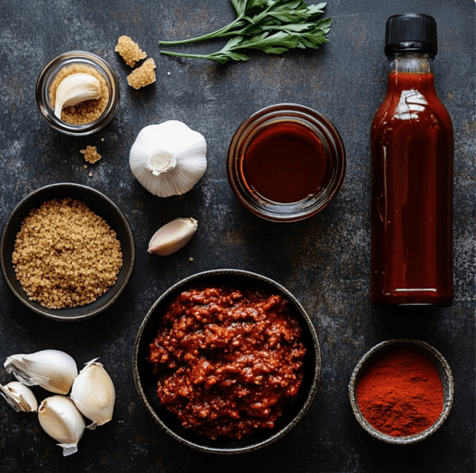  A selection of ingredients for customizing Sloppy Joe sauce, including brown sugar, hot sauce, smoked paprika, 