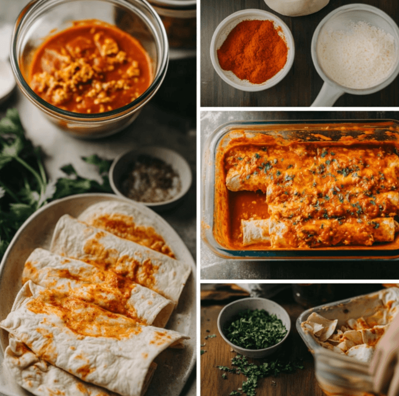 Enchiladas Rojas preparation process