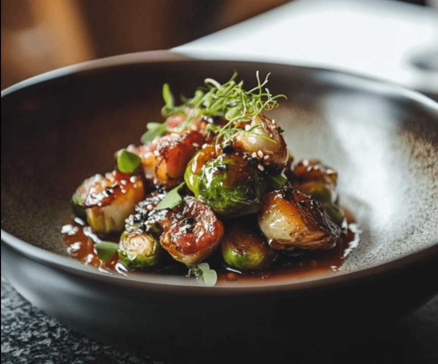 maple glazed brussels sprouts