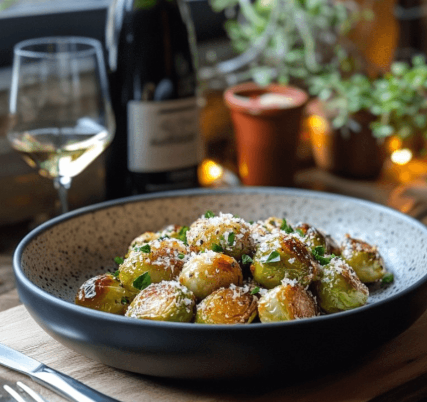 Garlic Parmesan Roasted Brussels Sprouts