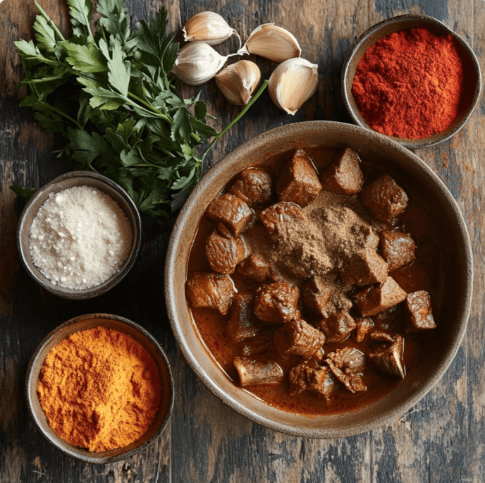 spices in morrocan lamb stew