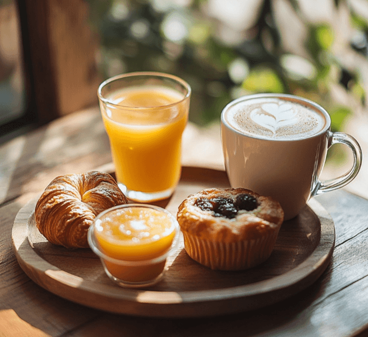 Breakfast Pastry with juices