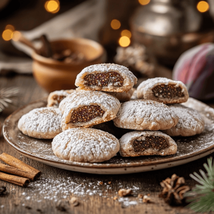 A tray of freshly baked Cuccidati cookies, golden brown, cooling on a wire rack