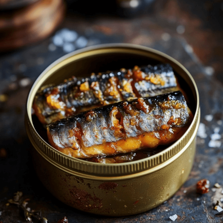 sardine en conserve, avec vue delicieuse et savoureuse