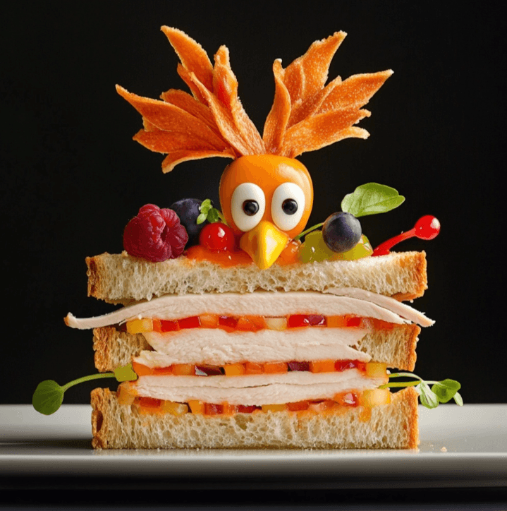 turkey and cheese sandwich : artistic creation for kids