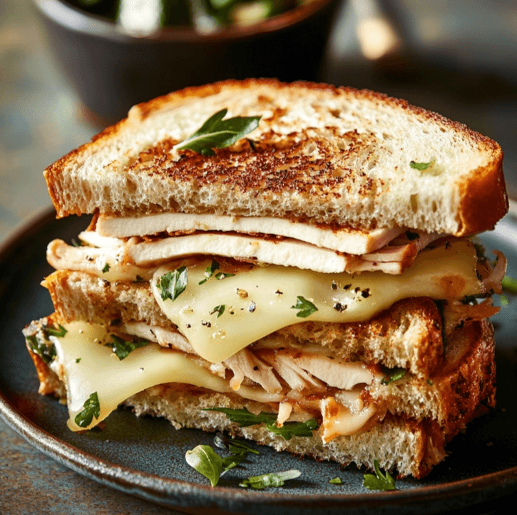 turkey and cheese sandwich plating