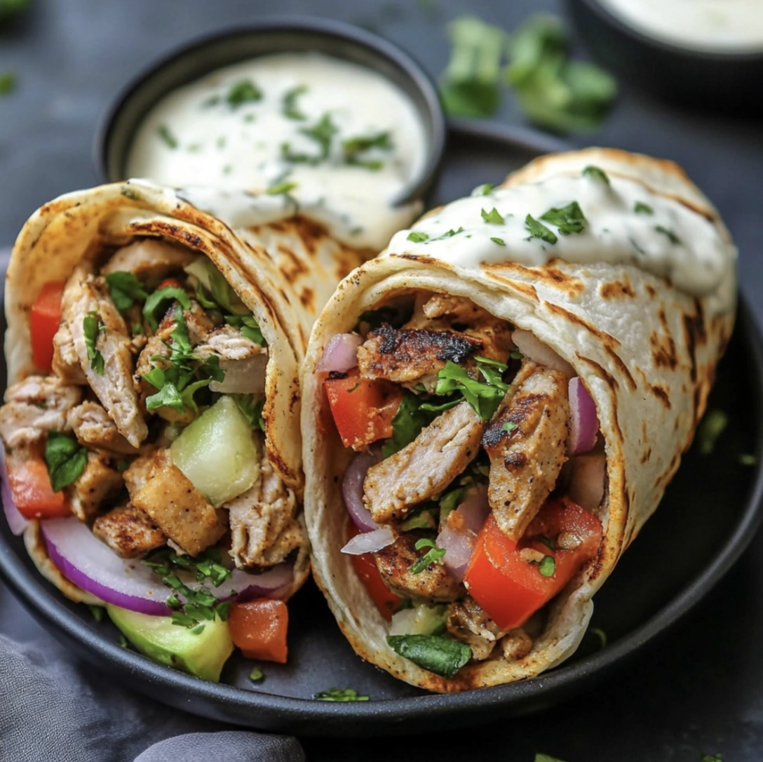 Shawarma Time : shawarma wrap plating