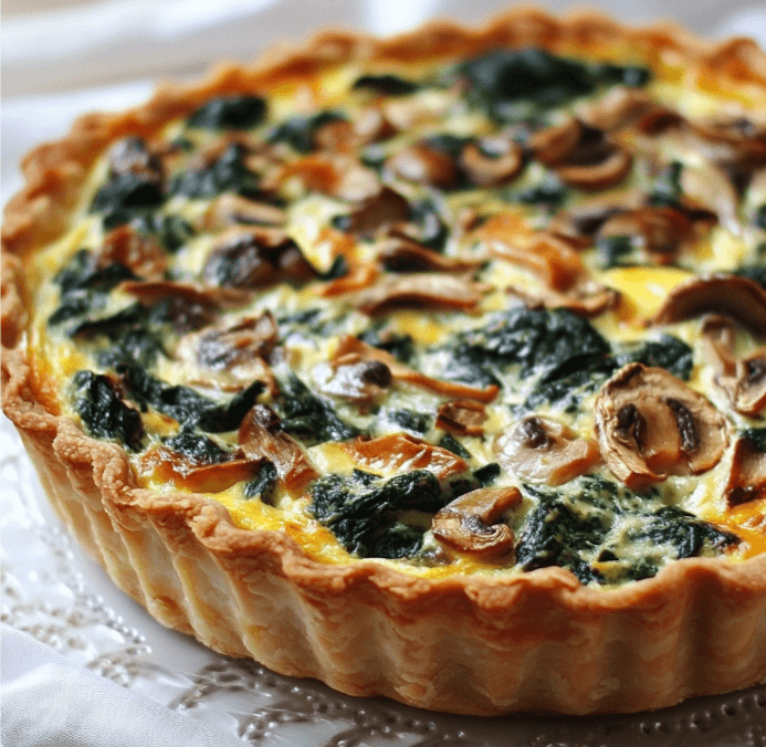 Spinach and Mushroom Quiche