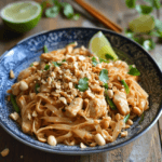 pad thai with chicken and peanuts